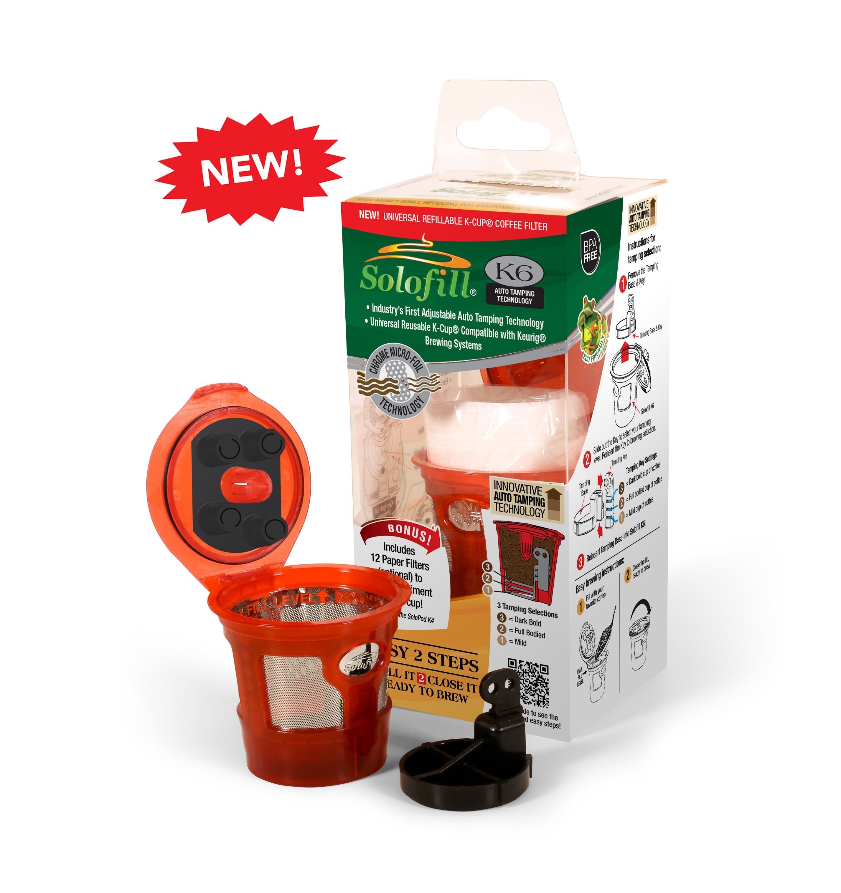 New! Solofill SoloGrind 2-in-1 Automatic Single Serve Coffee Burr